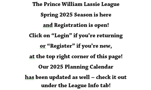 PWLL Spring 2025 Season registration is open!